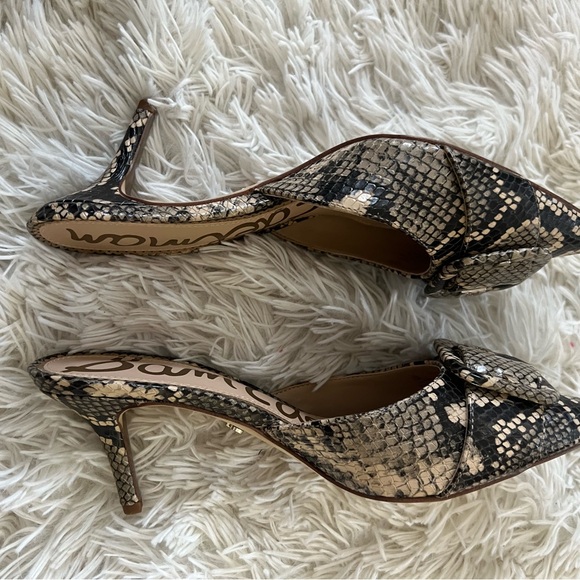 Sam Edelman Janessa Buckle Front Snakeskin Pointed Toe Mule - Size 7 - new - Picture 8 of 9